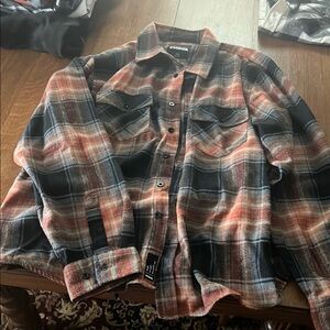 RSQ Red and Black Casual Button Down Shirt